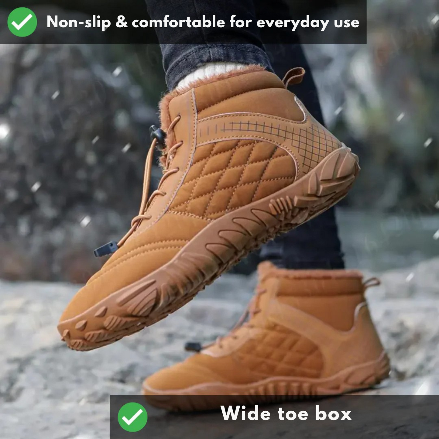 Insulating Winter Barefoot Shoe with Non-Slip Sole - FrostFit