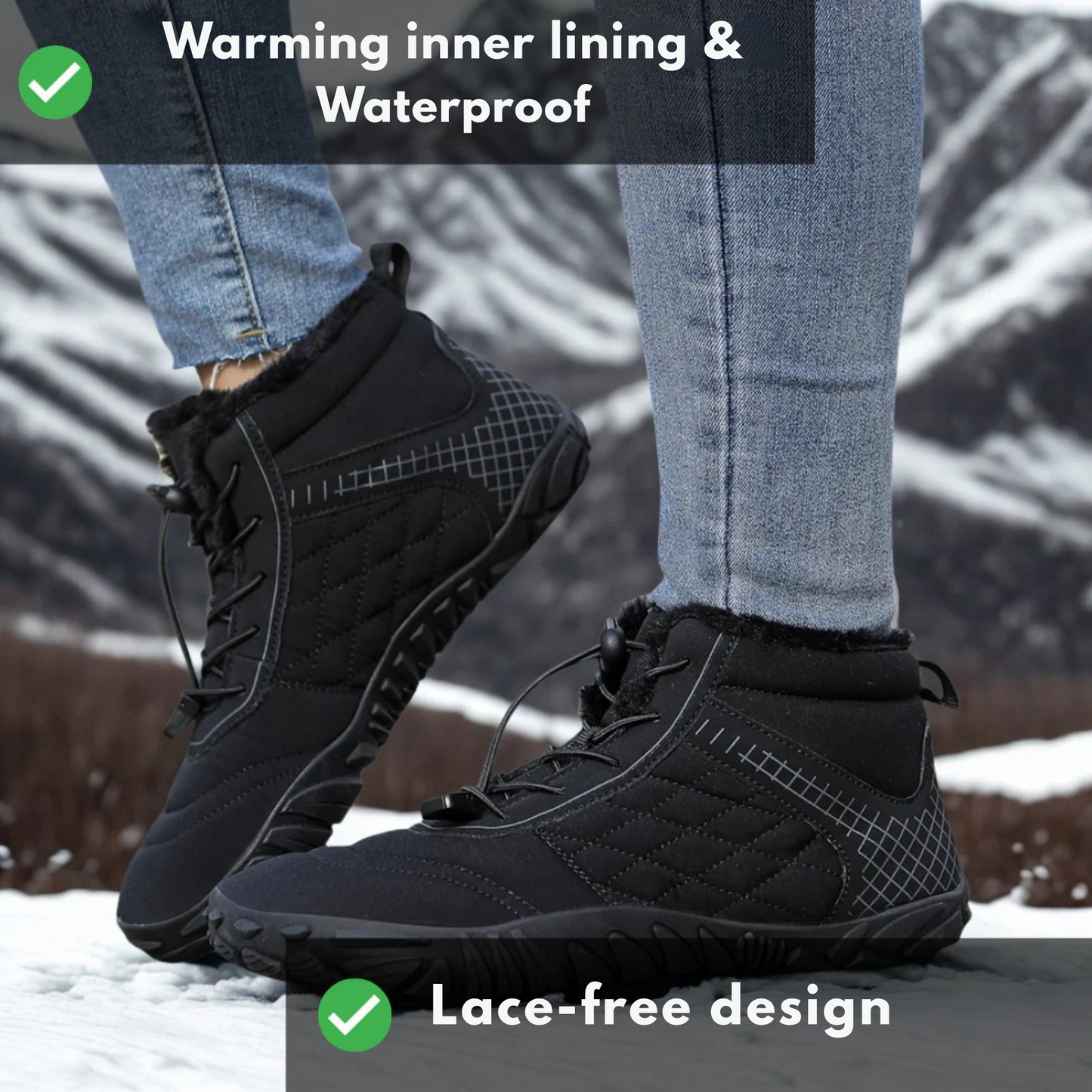 Insulating Winter Barefoot Shoe with Non-Slip Sole - FrostFit