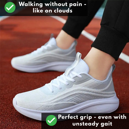 Ergonomic running shoe with cushioning & posture control